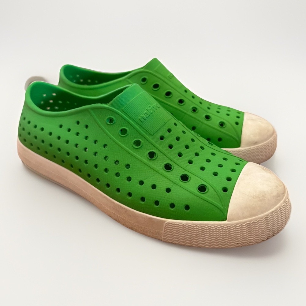 Native Jefferson Shoes Slip On Shoes Grasshopper Green Kids Size J5